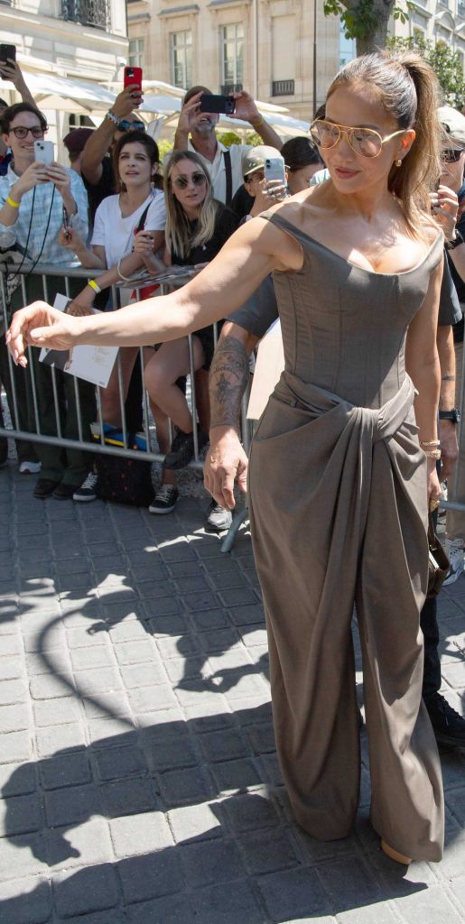 Jennifer Lopez in an Olive Ensemble