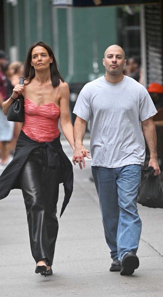Katie Holmes in a Pink Top