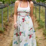 Vicky Pattison in a White Floral Dress Visits Hugh Lowe Farm in Kent