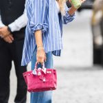 Blake Lively in a Blue Striped Shirt Was Seen Out in New York
