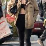 Caylee Cowan in a Beige Jacket Goes Shopping for Groceries with a Gal Pal in Los Angeles