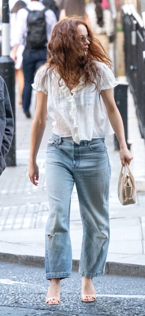 Joey King in a White Blouse