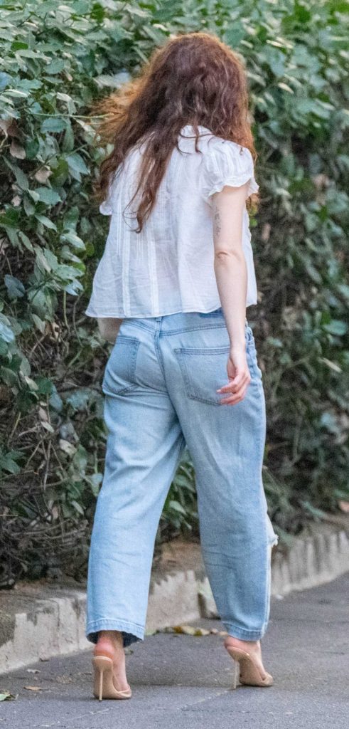 Joey King in a White Blouse