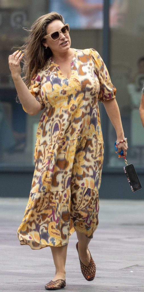Kelly Brook in a Patterned Dress