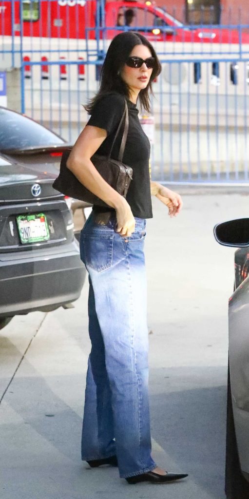 Kendall Jenner in a Black Tee