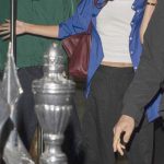 Kendall Jenner in a Blue Shirt Leaves with Jacob Elordi Cipriani Restaurant in London