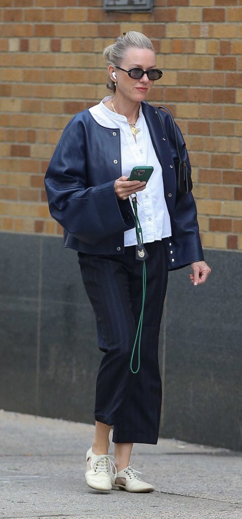 Naomi Watts in a Black Leather Jacket