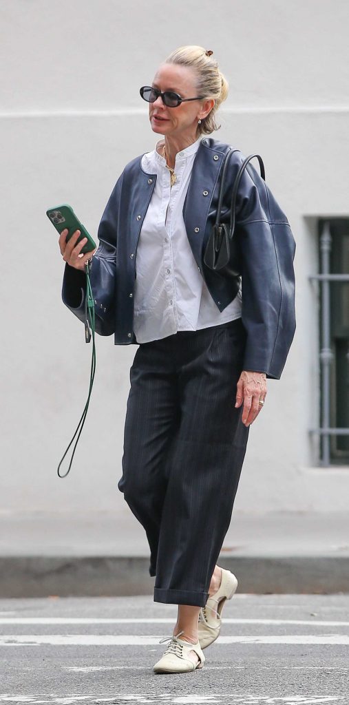 Naomi Watts in a Black Leather Jacket