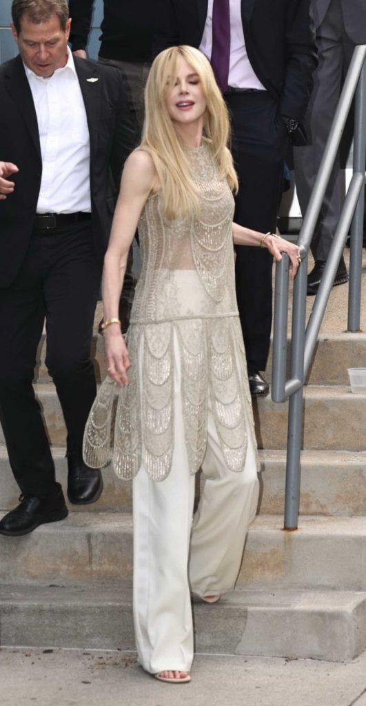 Nicole Kidman in a Beige Ensemble