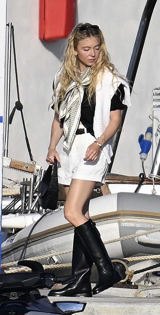 Sydney Sweeney in a White Shorts