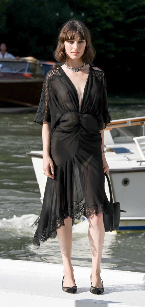 Alice Pagani in a Black Dress