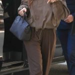 Eiza Gonzalez in a Brown Jacket Arrives at Her Hotel in Milan