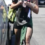 Hilary Duff in a Black Spandex Shorts Leaves a Workout in Los Angeles