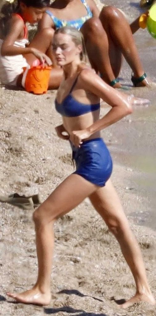 Margot Robbie in a Navy Bikini