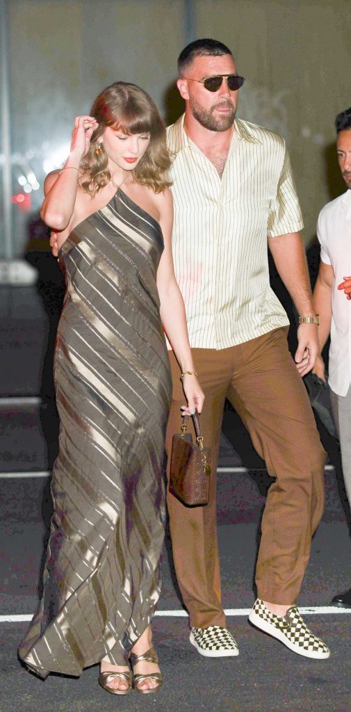 Taylor Swift in a Grey Dress