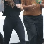 Barbara Palvin in a Black Tee Picking up Coffee at Beachwood Cafe in Los Angeles