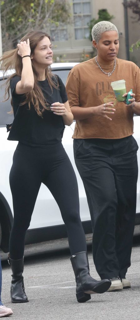 Barbara Palvin in a Black Tee