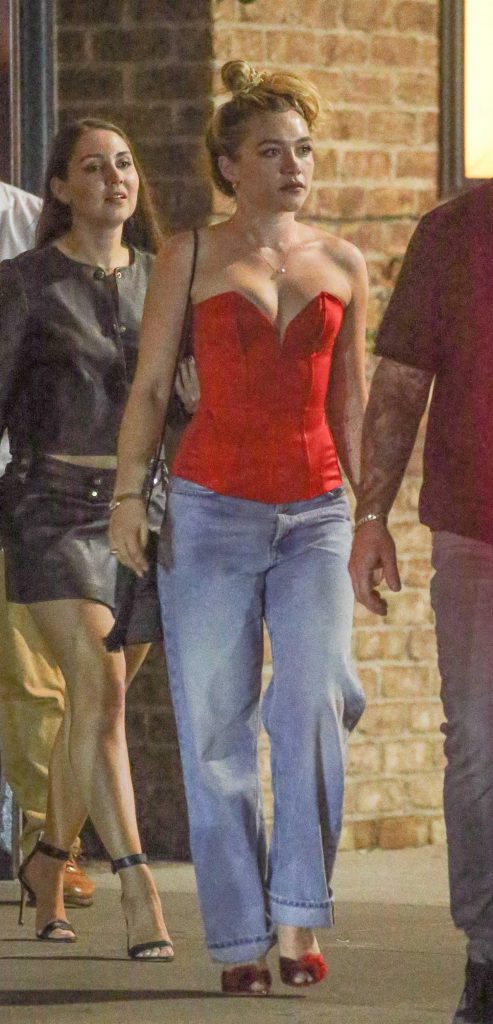 Florence Pugh in a Red Top