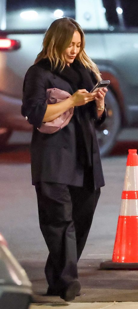 Hilary Duff in a Black Pantsuit
