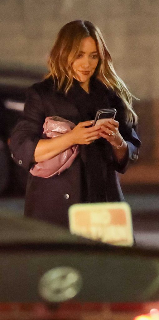 Hilary Duff in a Black Pantsuit