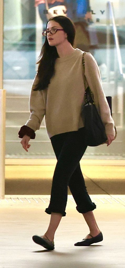Selena Gomez in a Beige Sweatshirt