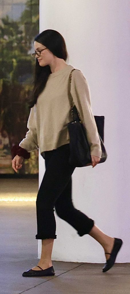 Selena Gomez in a Beige Sweatshirt