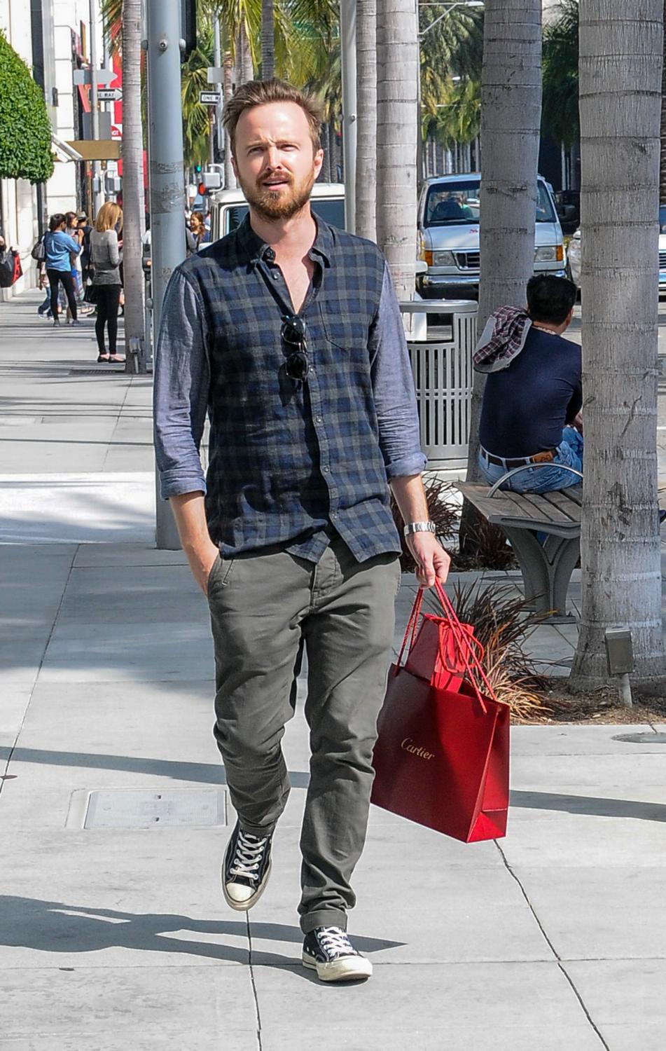 Aaron Paul Shopping in Beverly Hills