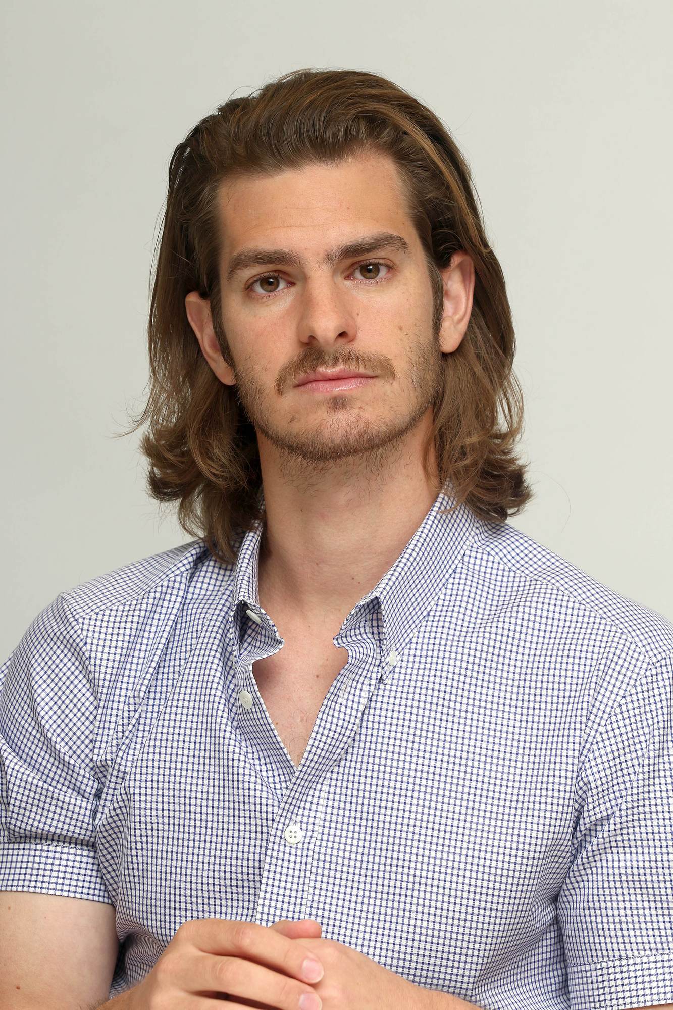 Andrew Garfield With Mustache at Homes Press Conference-3