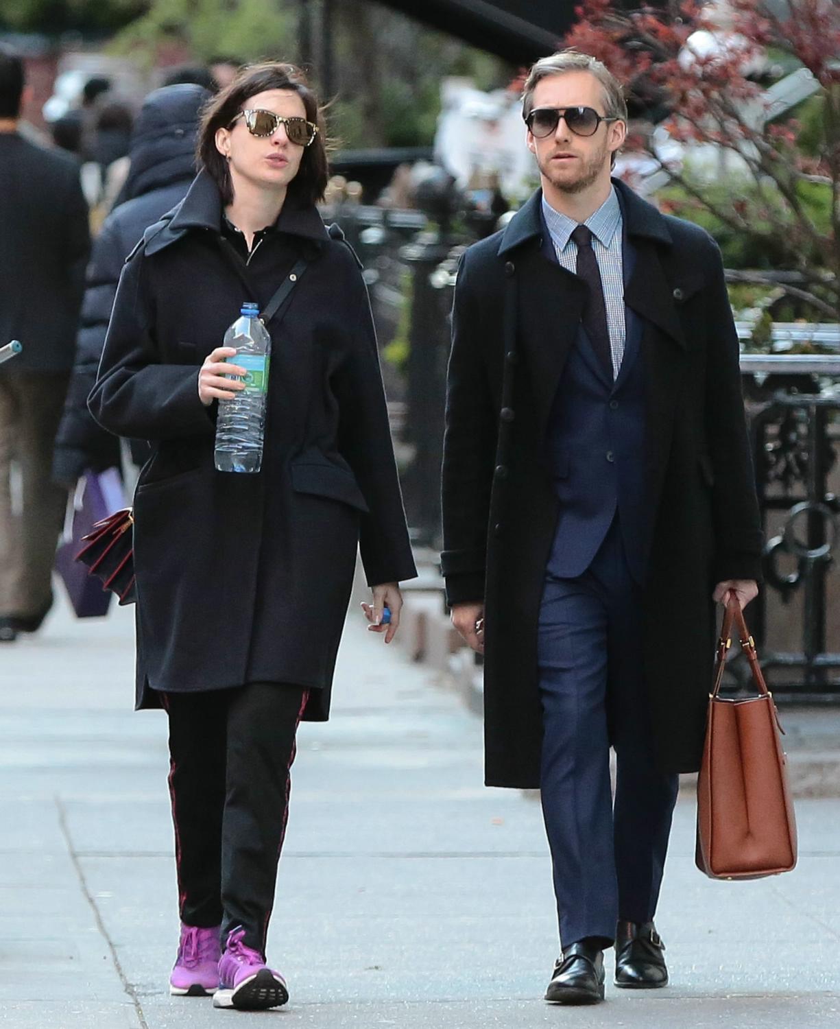 Anne Hathaway and Adam Shulman Stroll in NYC