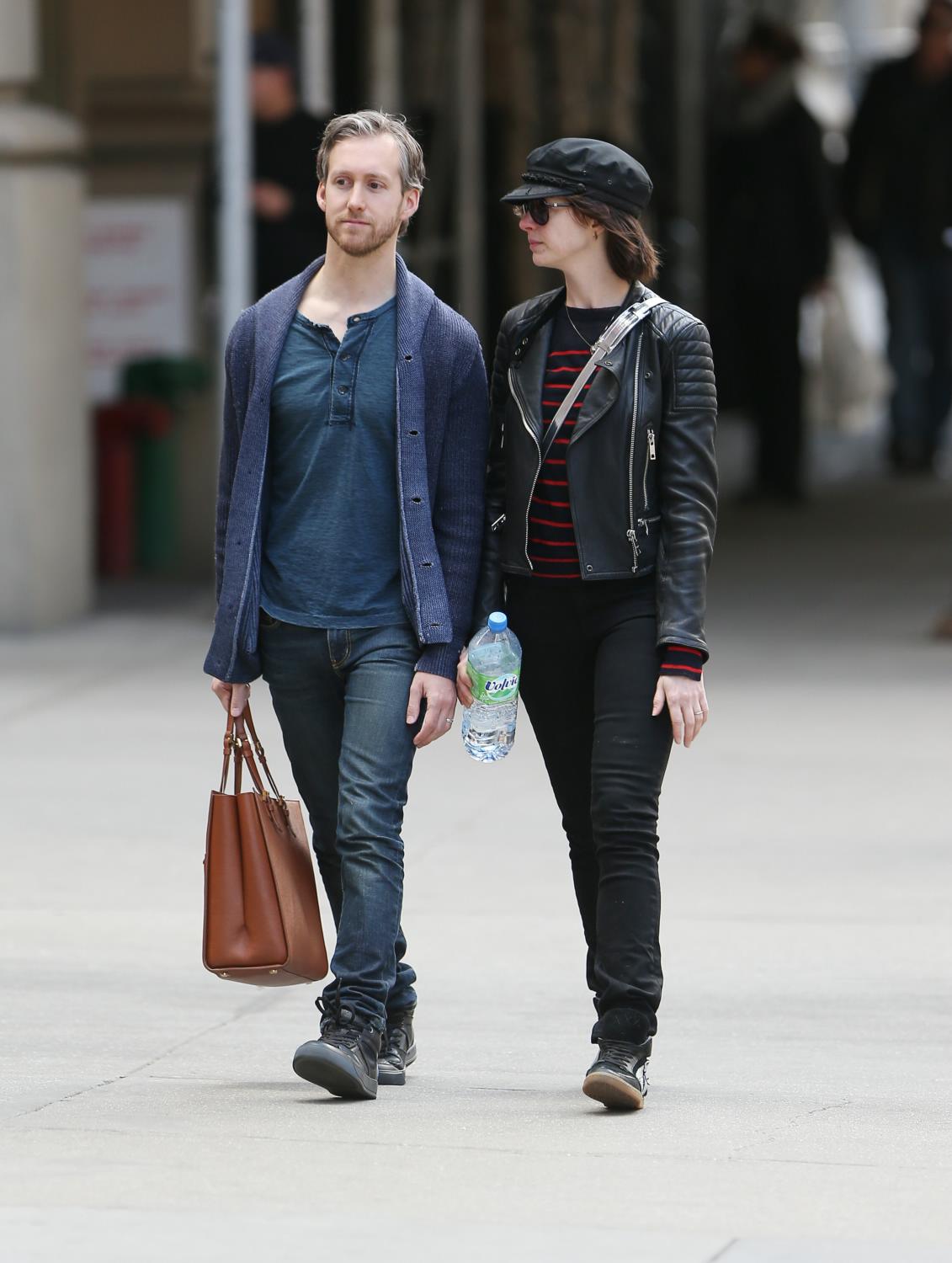 Anne Hathaway and Adam Shulman Strolls in NYC