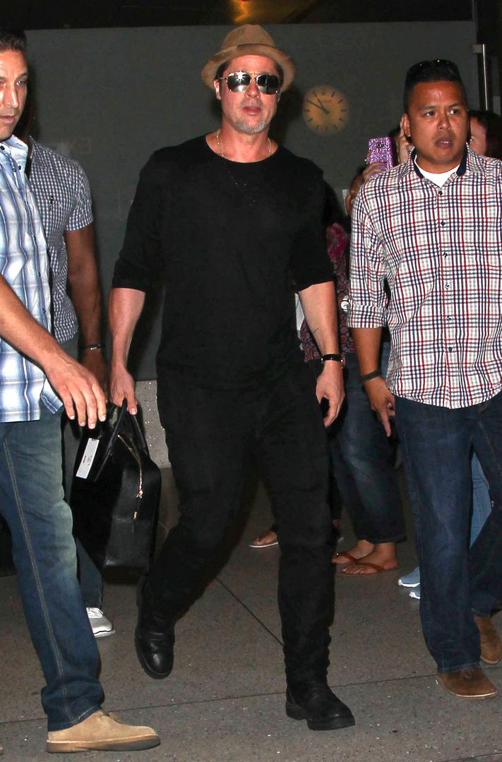Brad Pitt Arrives At LAX