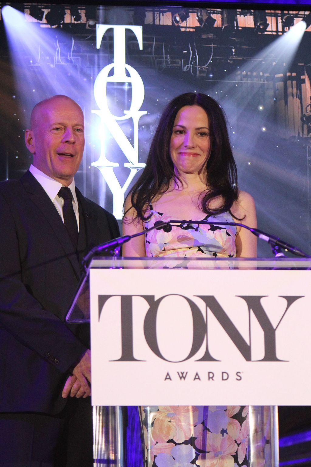 Bruce Willis and Mary-Louise Parker at Tony Awards Nominations Announcement