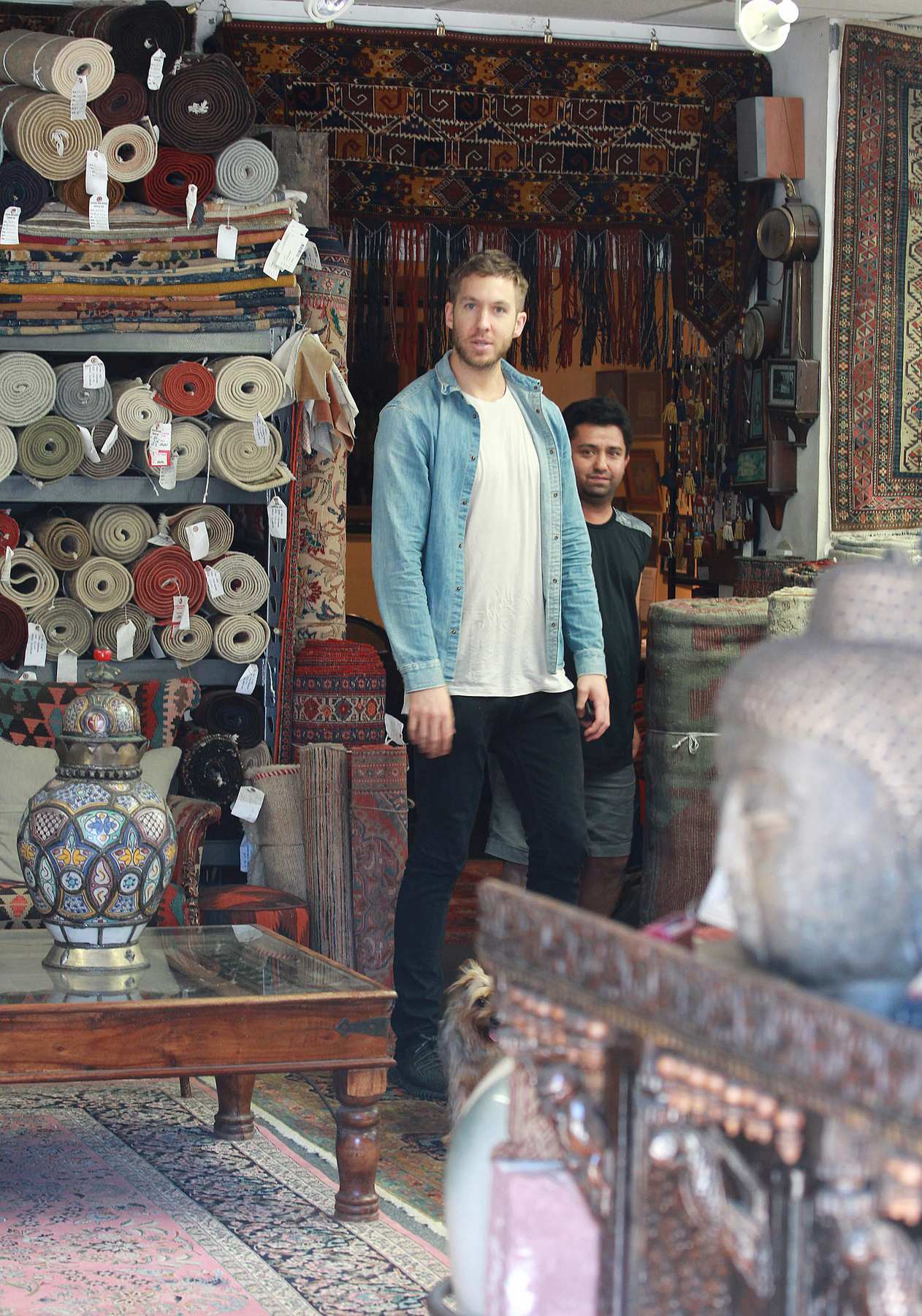Calvin Harris Shops For Persian Rugs in Beverly Hills
