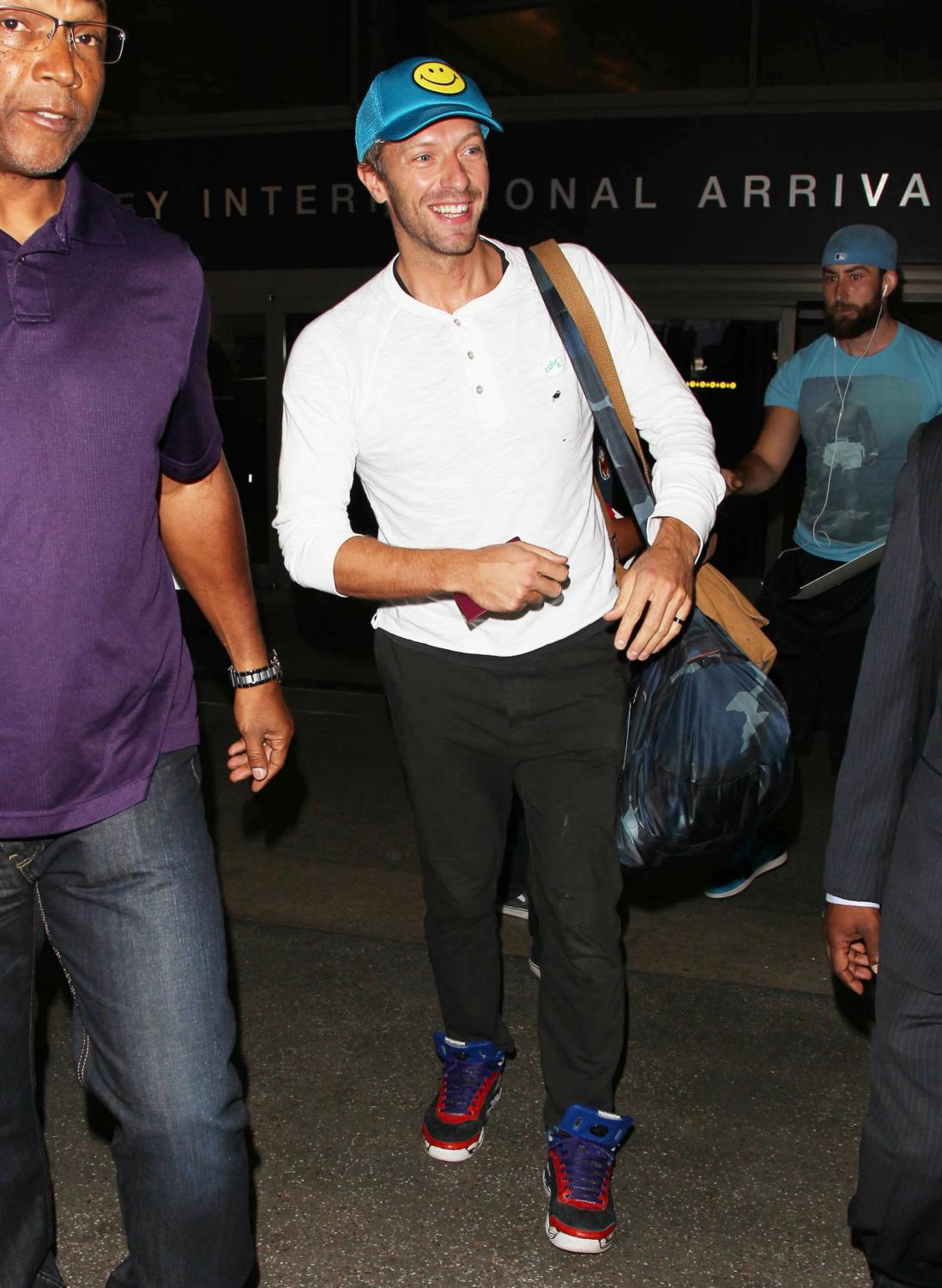 Chris Martin Arrives at LAX Airport