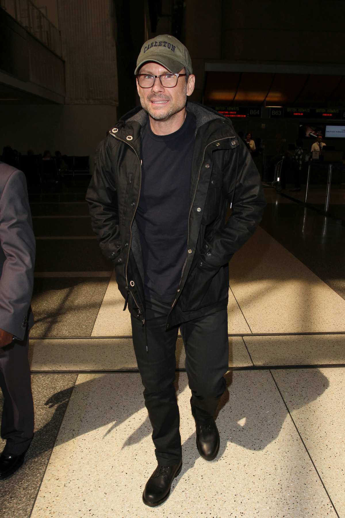 Christian Slater Arrives at LAX Airport