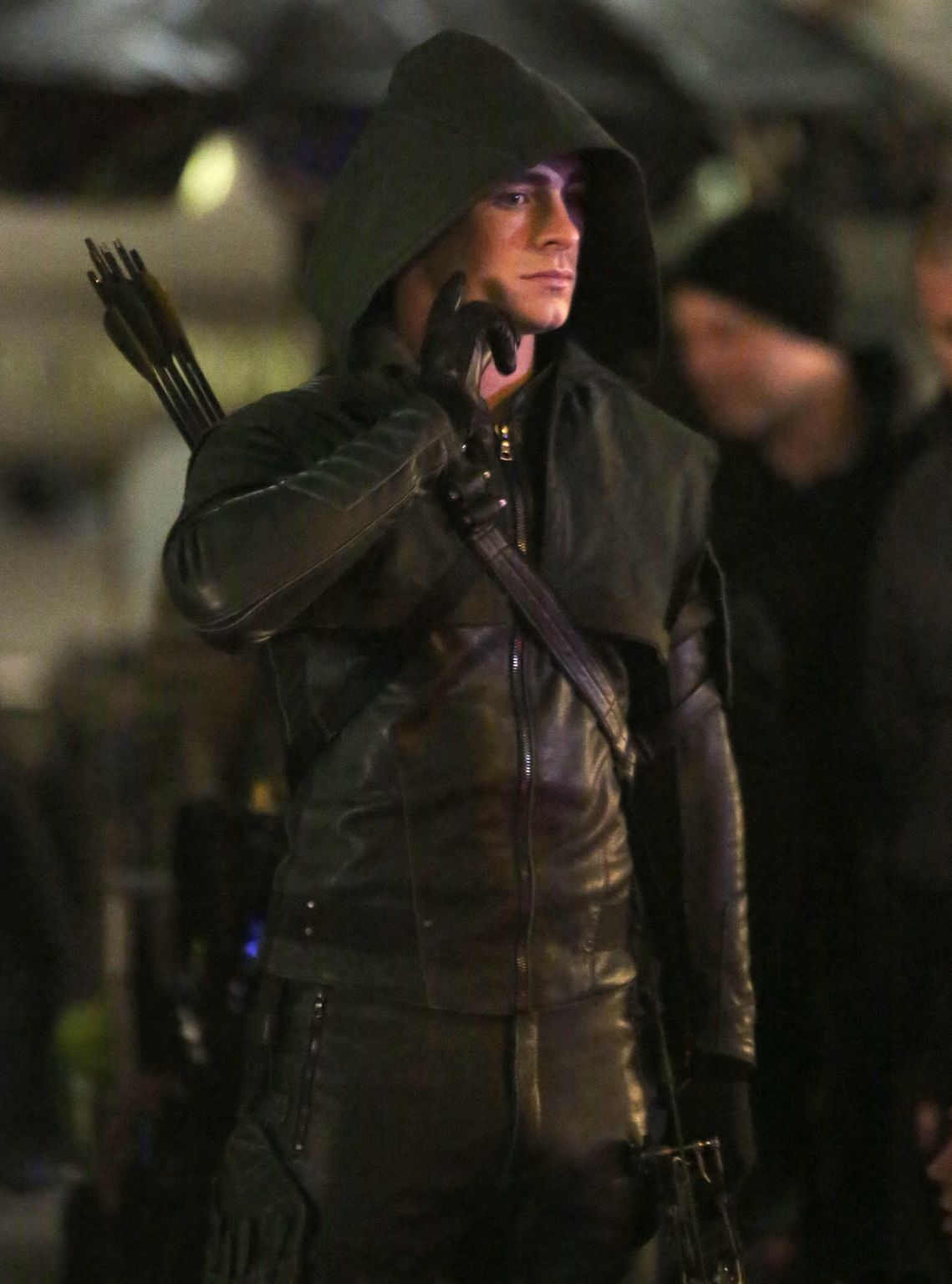 Colton Haynes and Paul Blackthorne Film Arrow in Vancouver, Canada ...