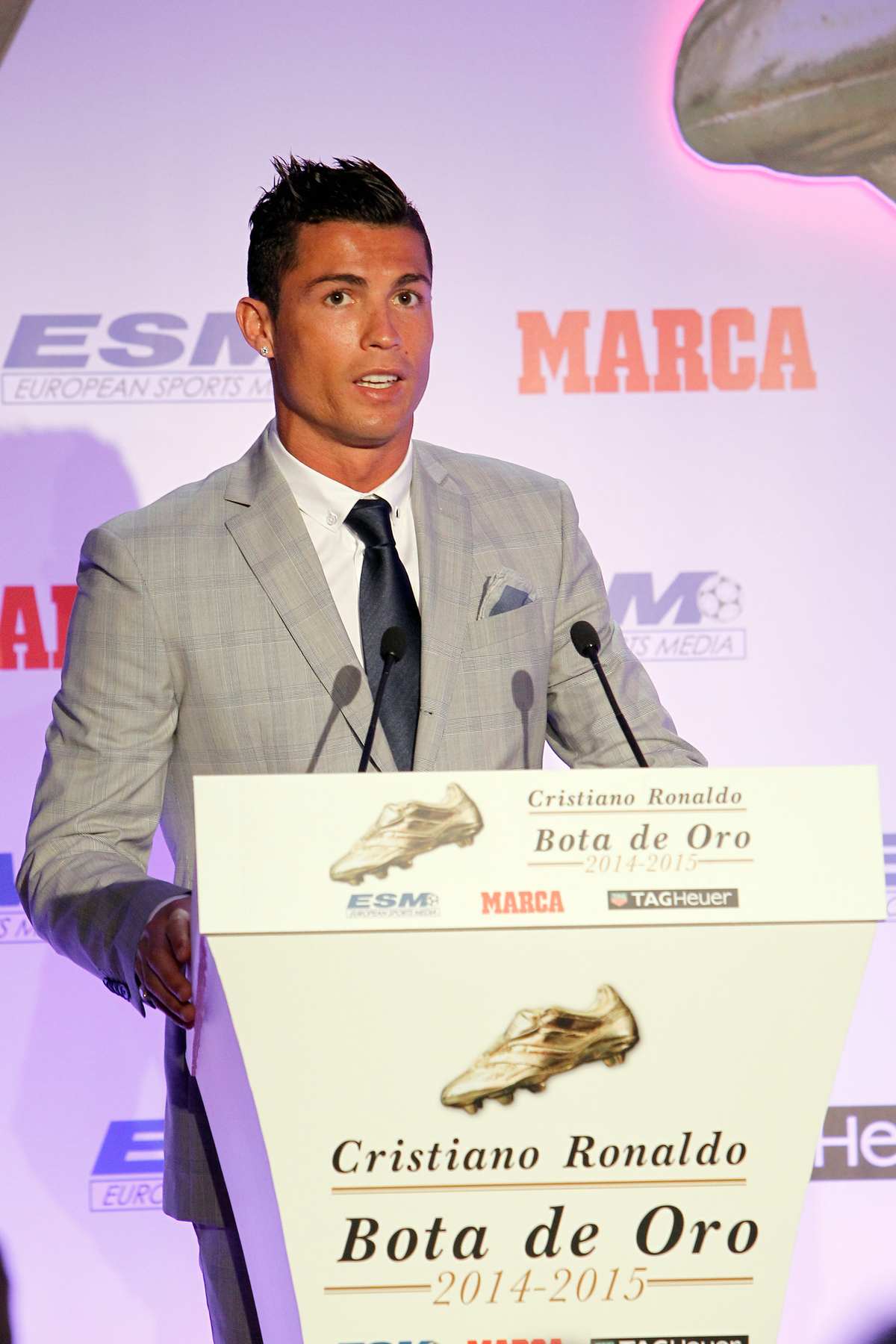 Cristiano Ronaldo Receives Golden Boot Award in Madrid