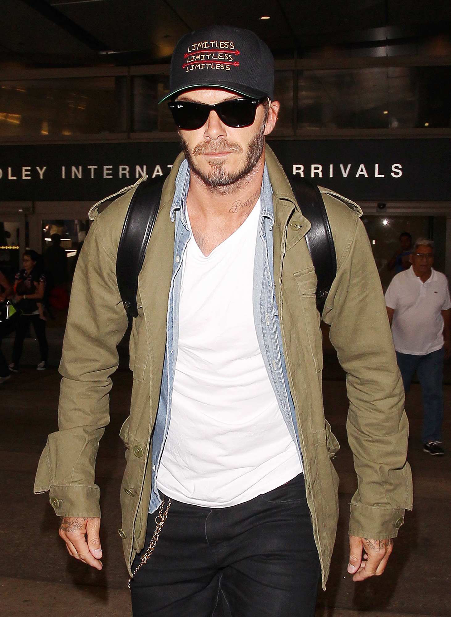 David Beckham Arrives at LAX Airport