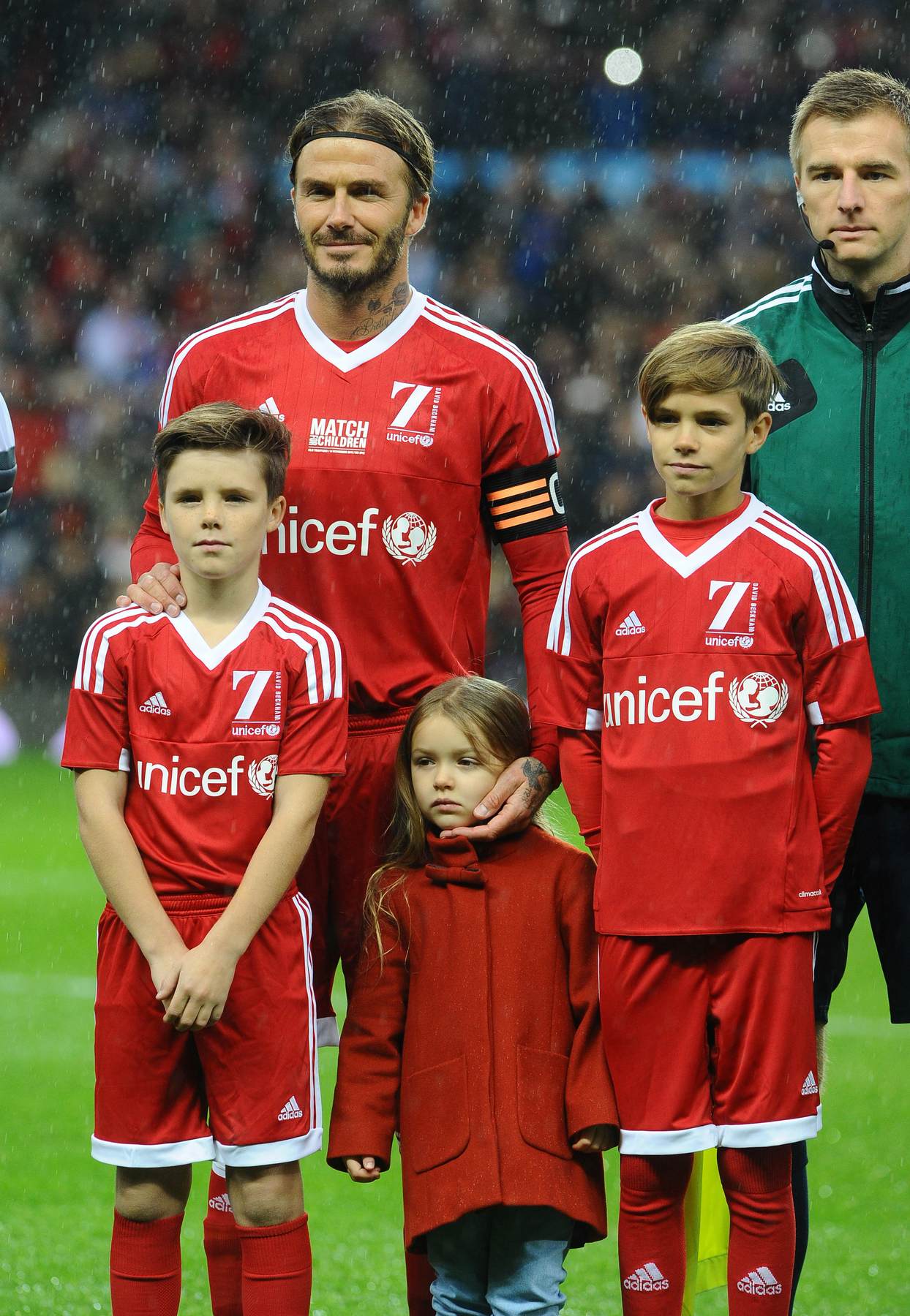 David Beckham Bring His Children to Match for Children Football Match!