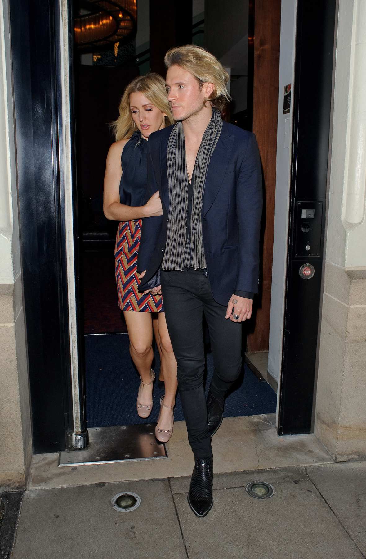 Elllie Goulding Hold On To Dougie Poynter As They Leave Hospital Club