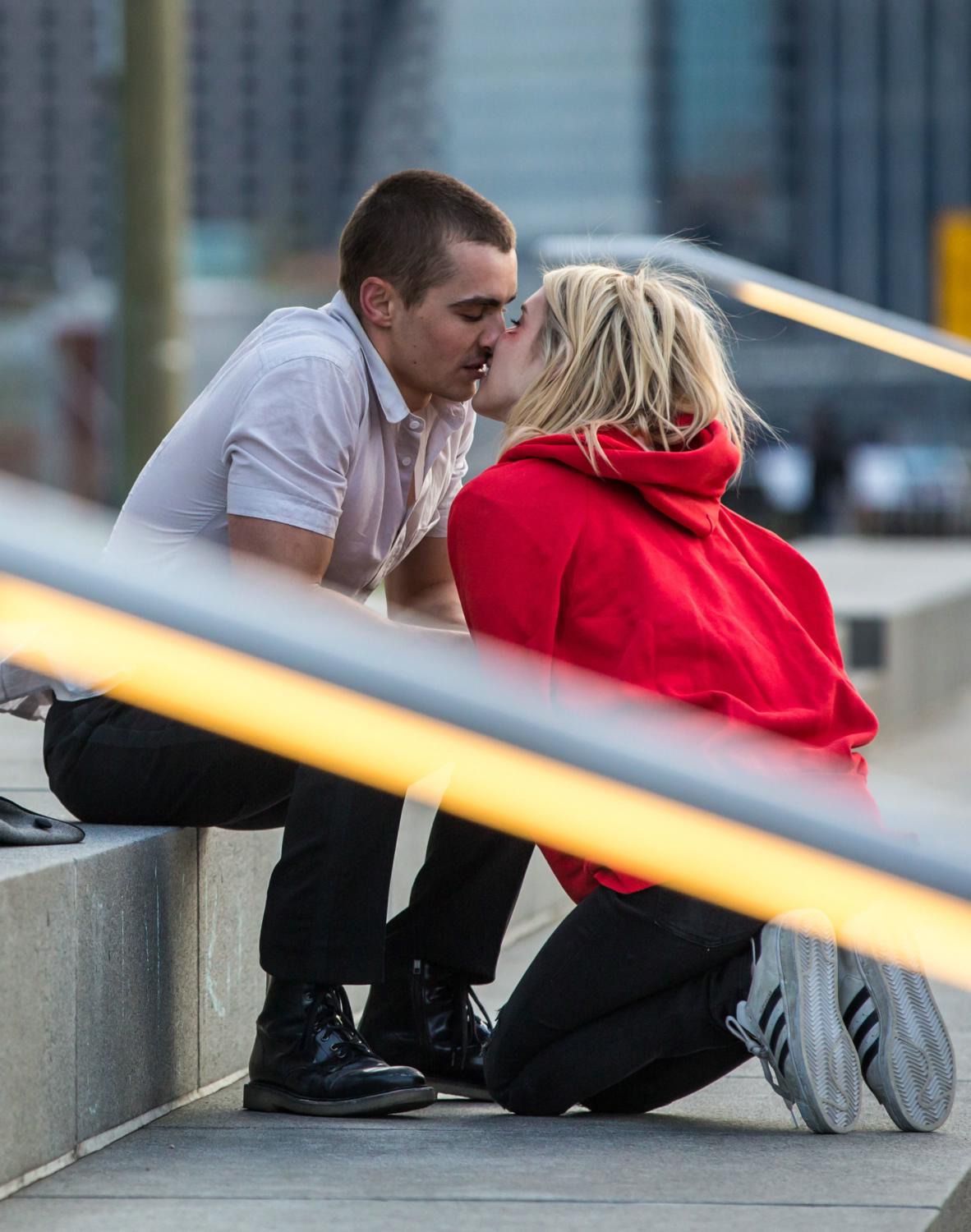 Emma Roberts and Dave Franco Share A Kiss As They Film Nerve Movie