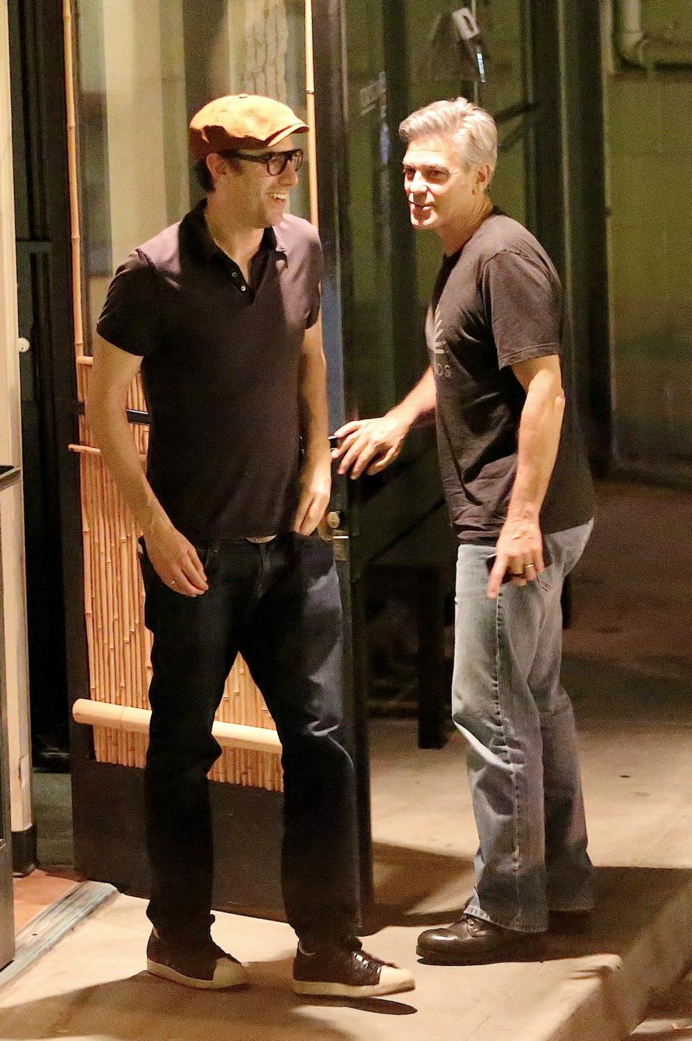 George Clooney and Sacha Baron Cohen Guys Hangout in Studio City