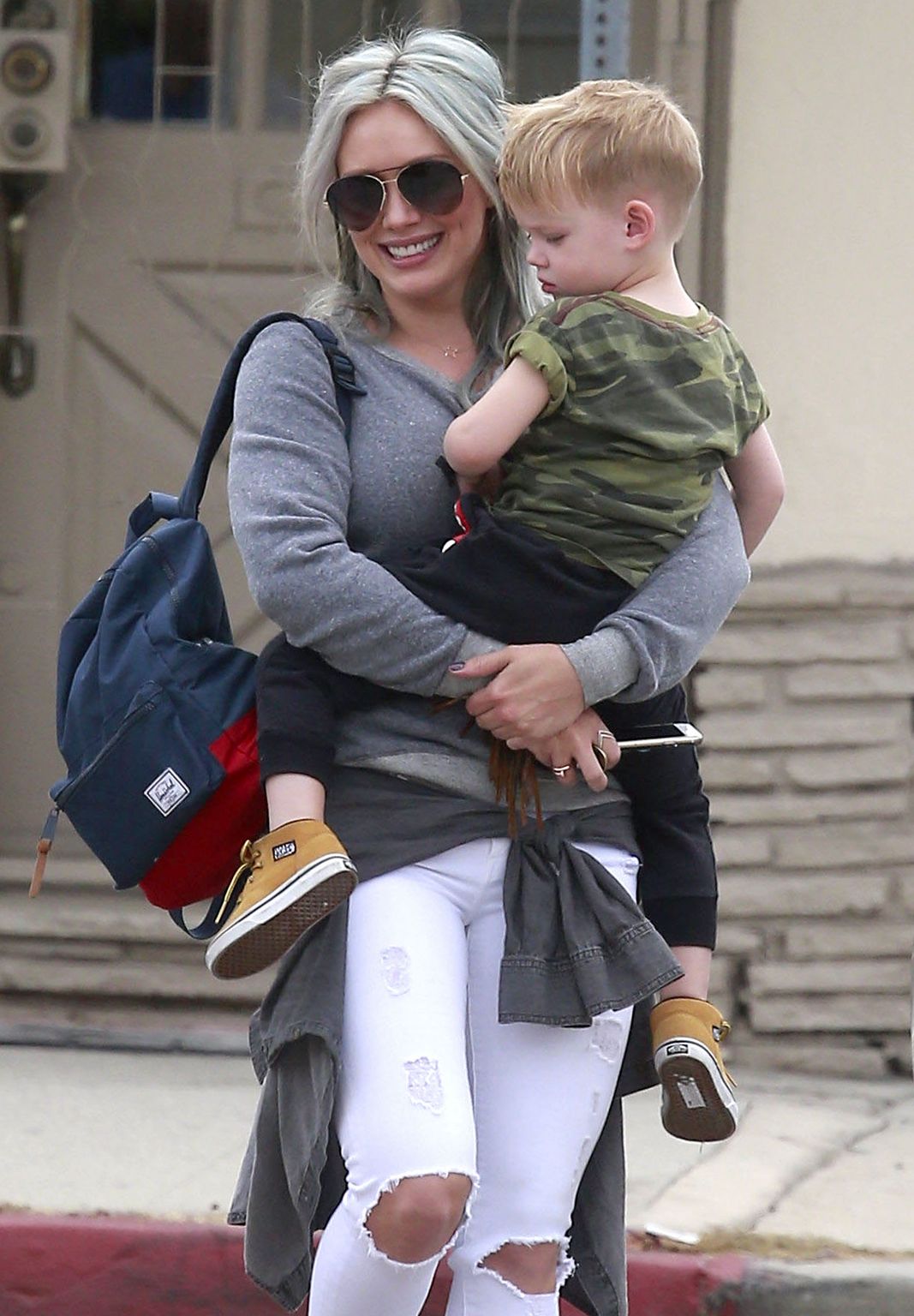 Hilary Duff With Her Son Luca In West Hollywood Celeb Donut
