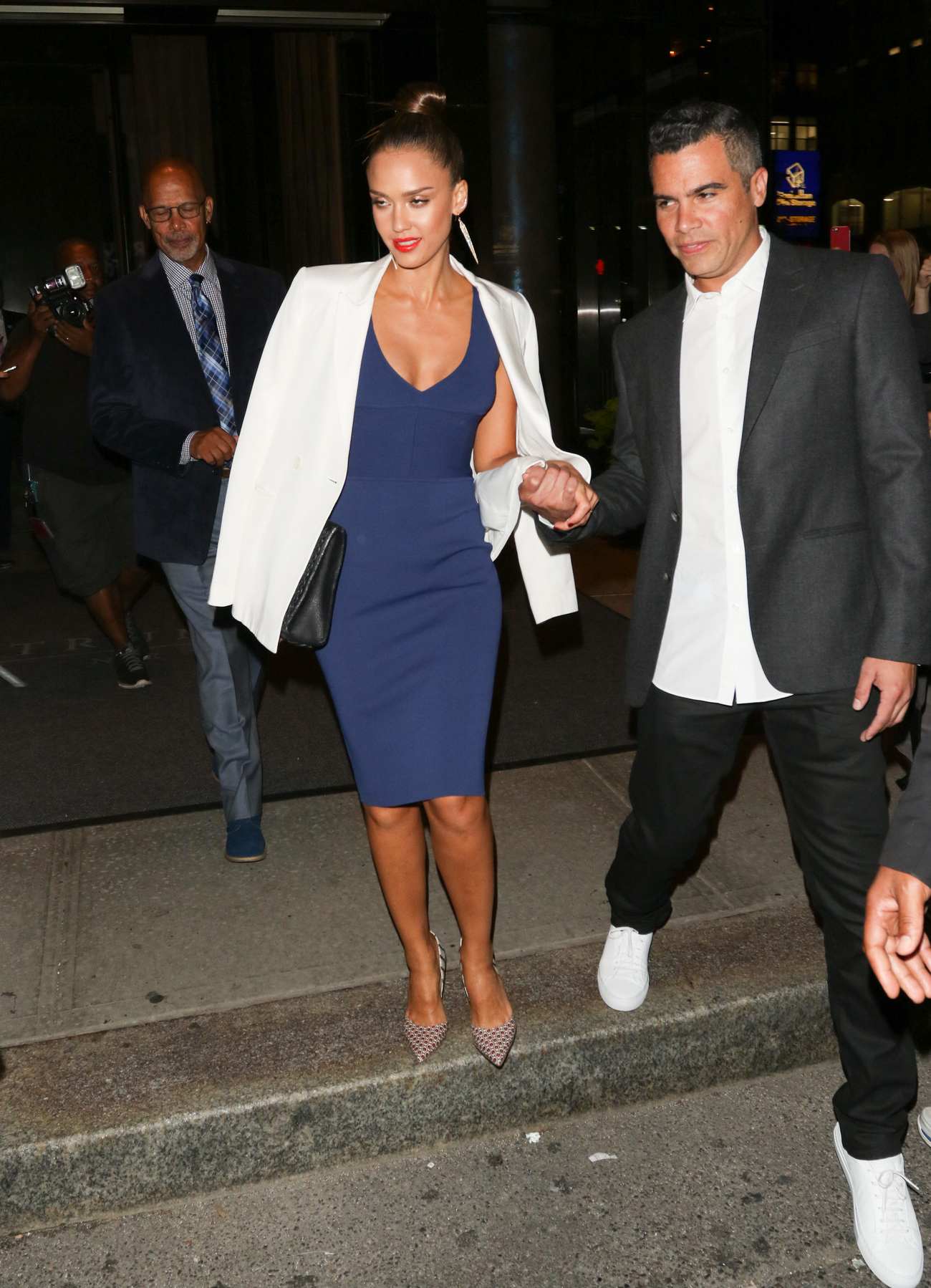 Jessica Alba and Cash Warren Leave New York Hotel