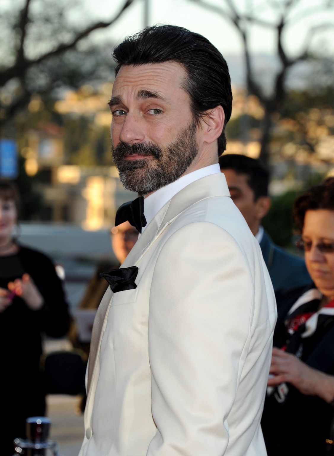 Jon Hamm At AMC celebration ofe final episodes of Mad Men withe Black and Red Ball