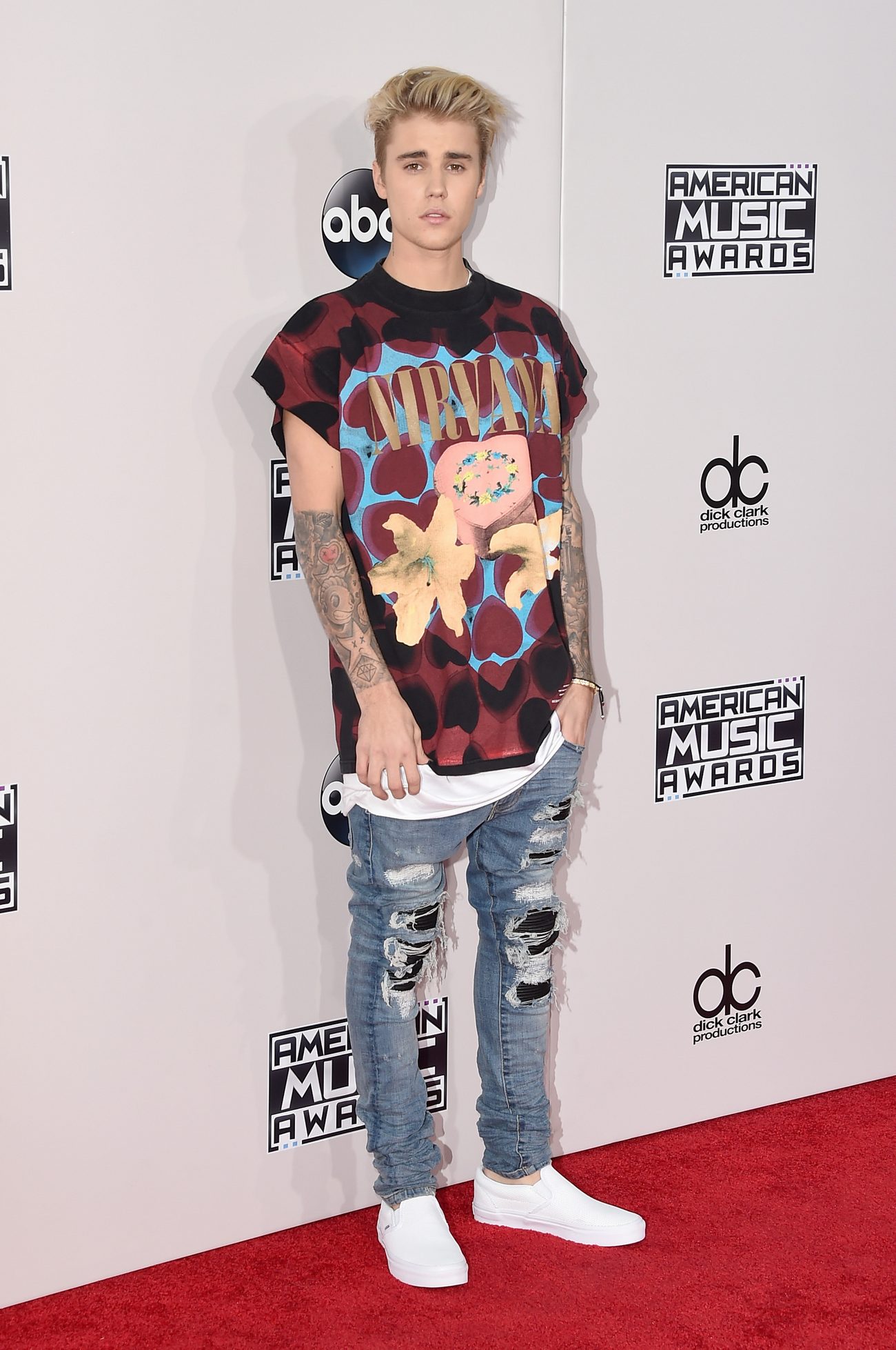 Justin Bieber arrives at American Music Awardsnd