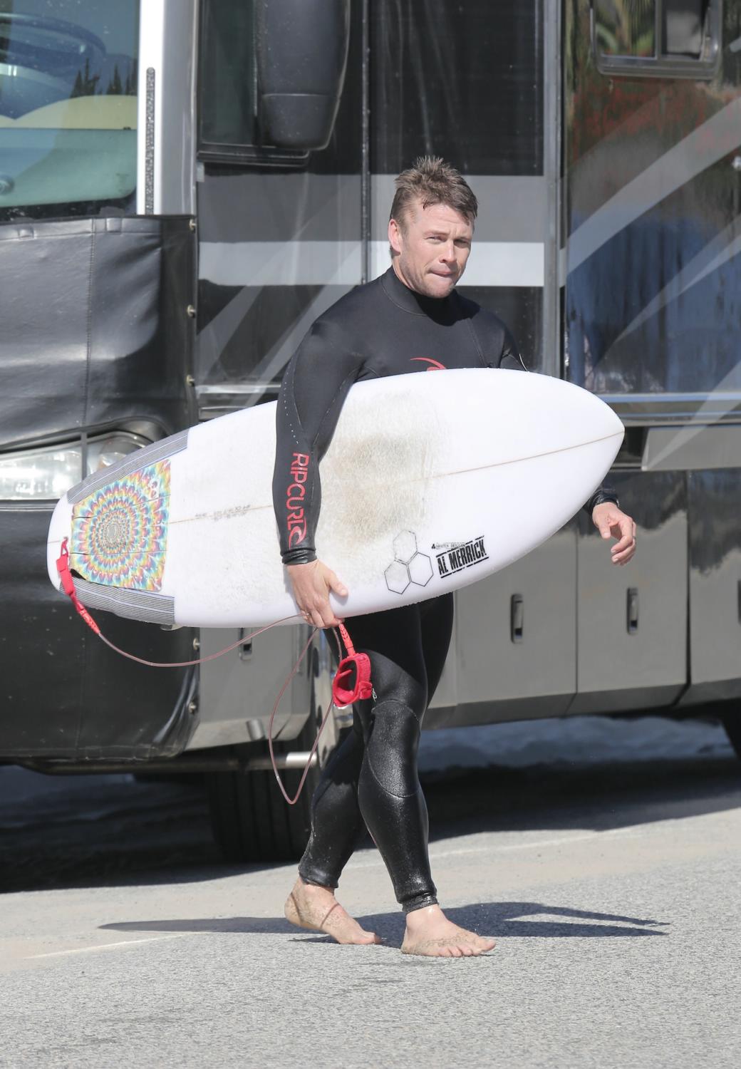 Luke Hemsworth Shows Off His Surfing Skills in Malibu