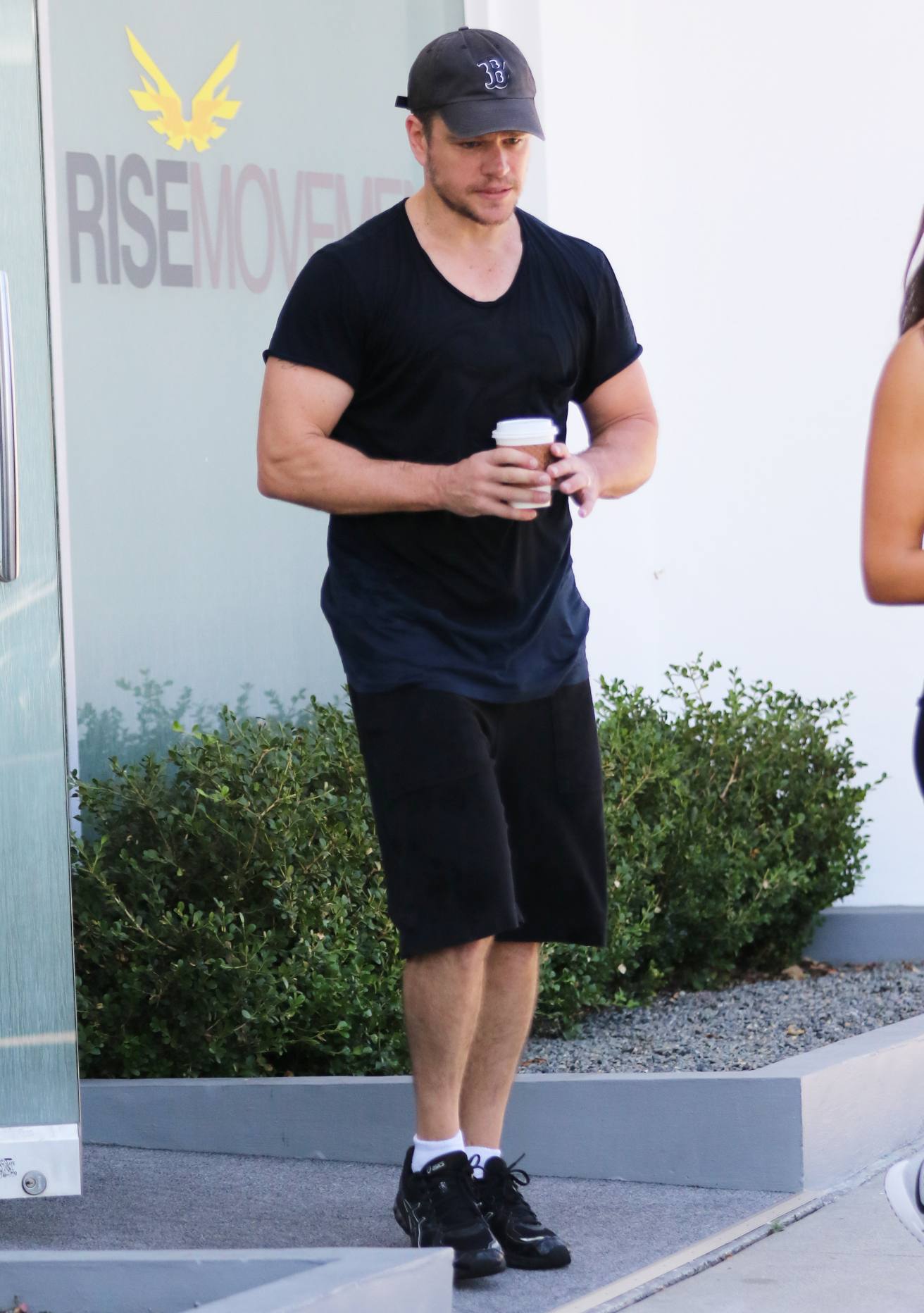 Matt Damon Leaving The Gym with Family