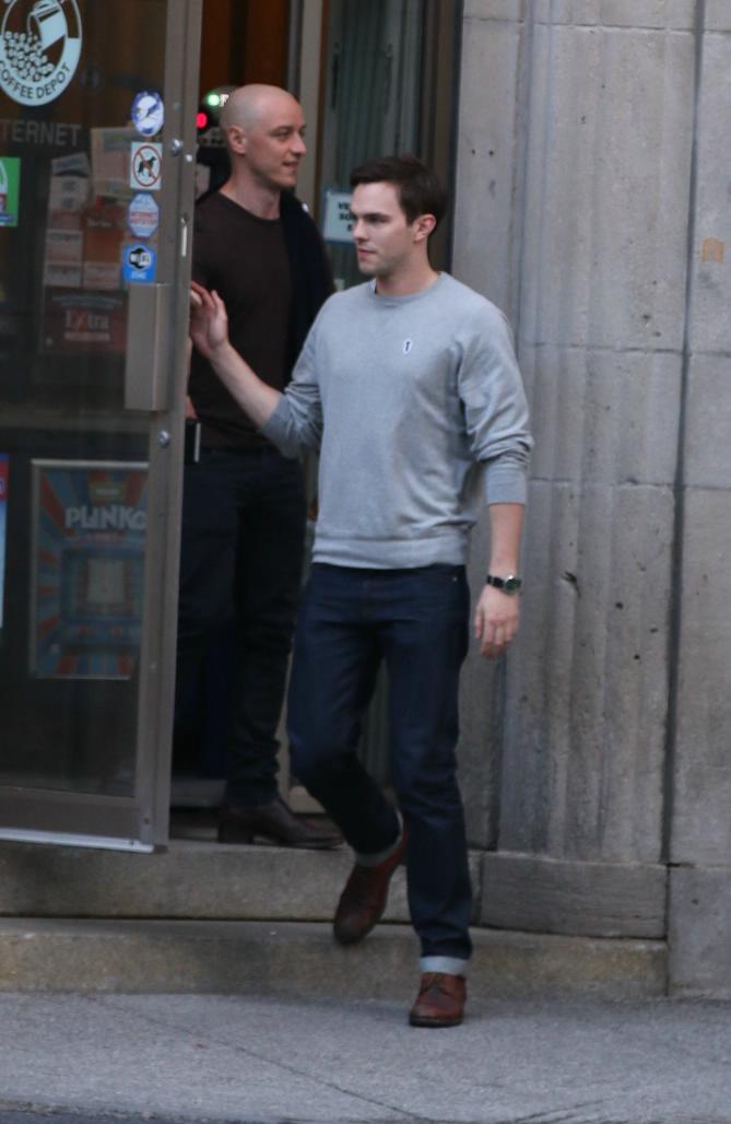 Nicolas Hoult and James McAvoy in Montreal