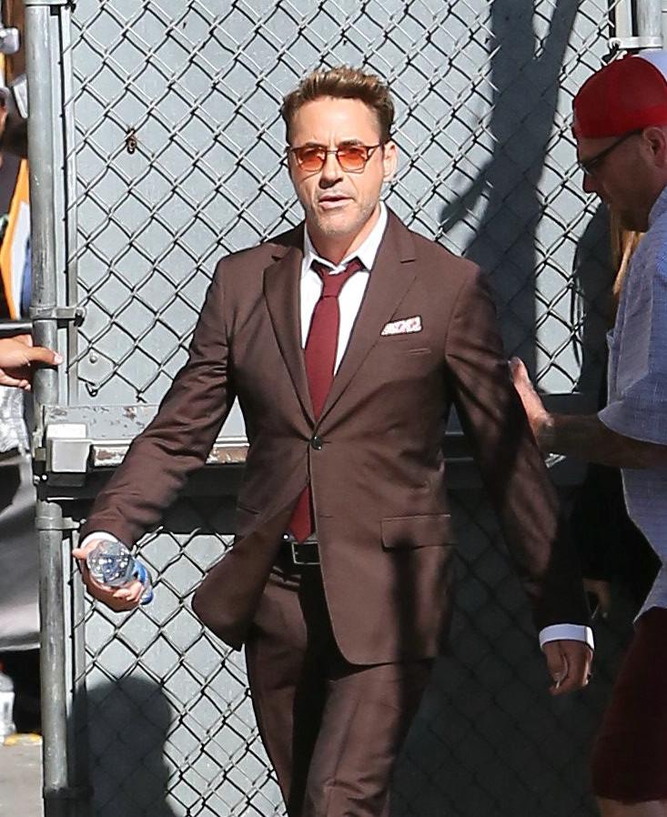 Robert Downey Jr Arrives at Jimmy Kimmel Live